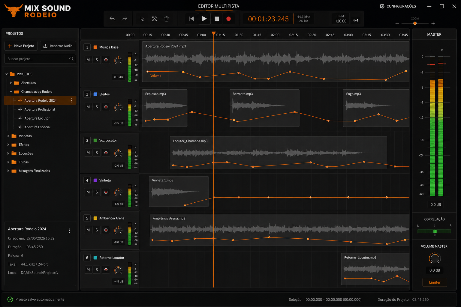 Editor multipista e criação de conteúdo